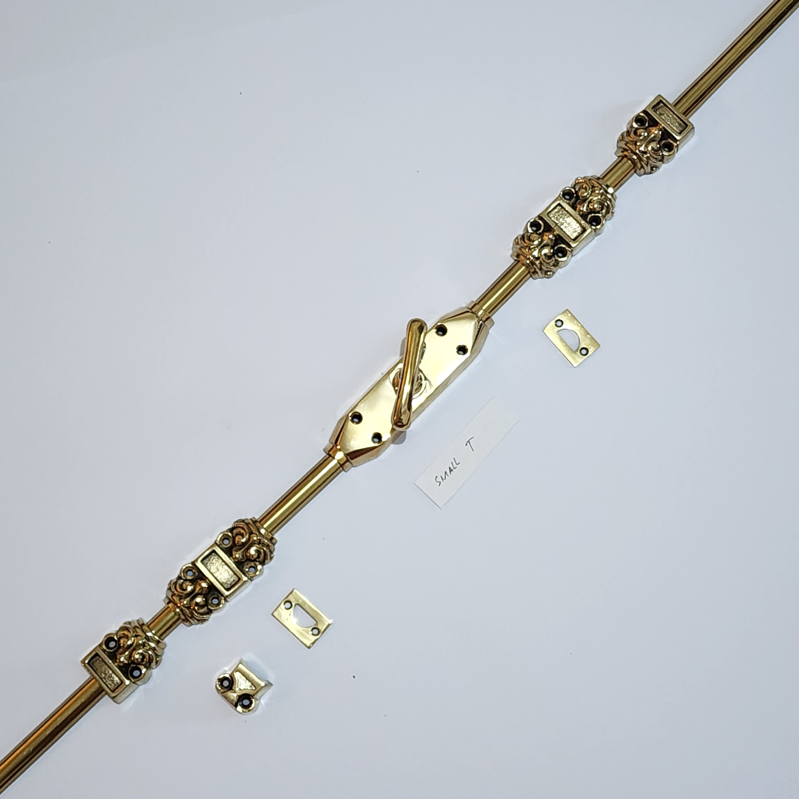 T Small Knob - 4 Sets 72” inches CREMONE Rustic hand made solid brass Heavy French Bolt turn Old Style Door Flush slide espagnolette - Image 6