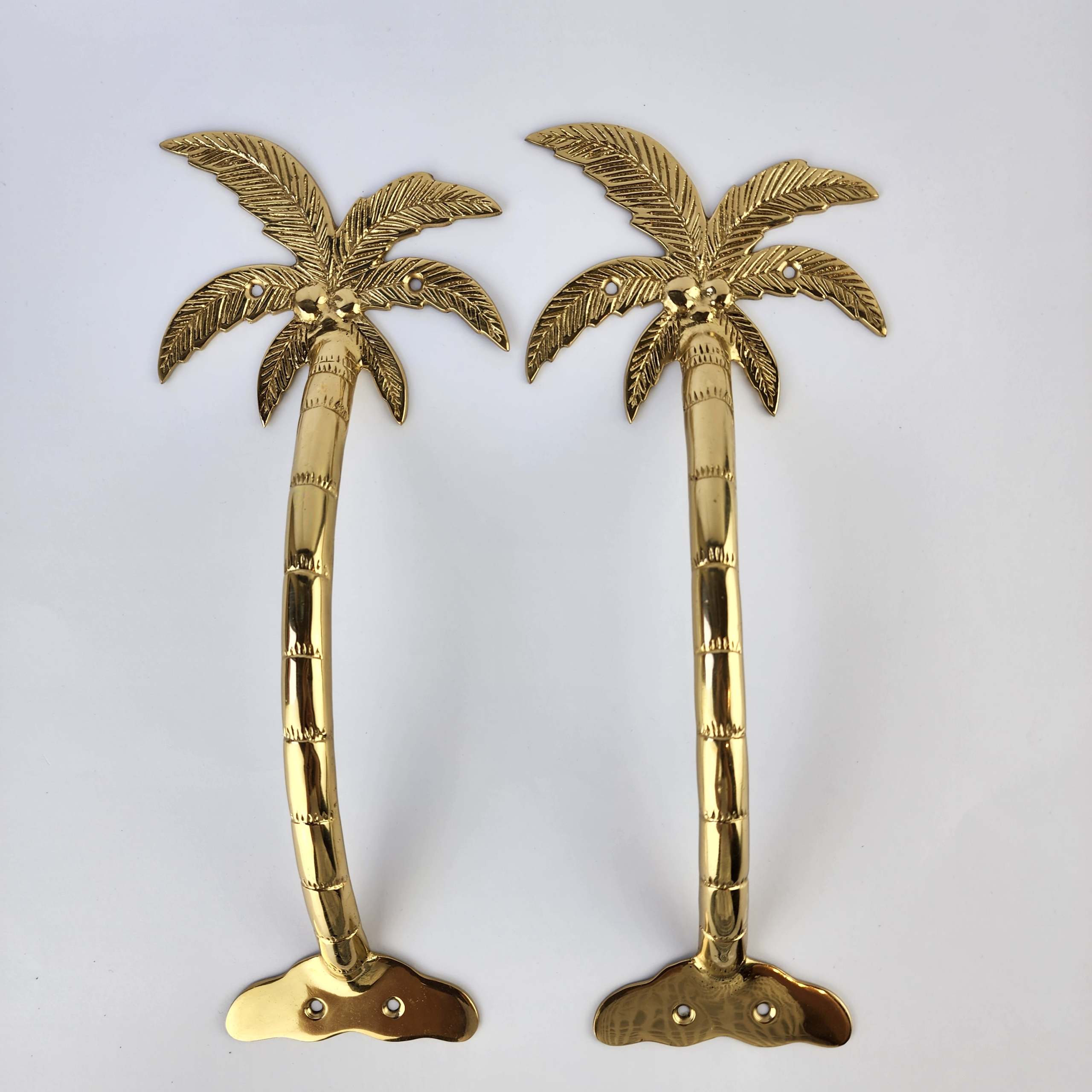 2 Palm Handle 33cm Brass Door Handle Strong Hollow Inside