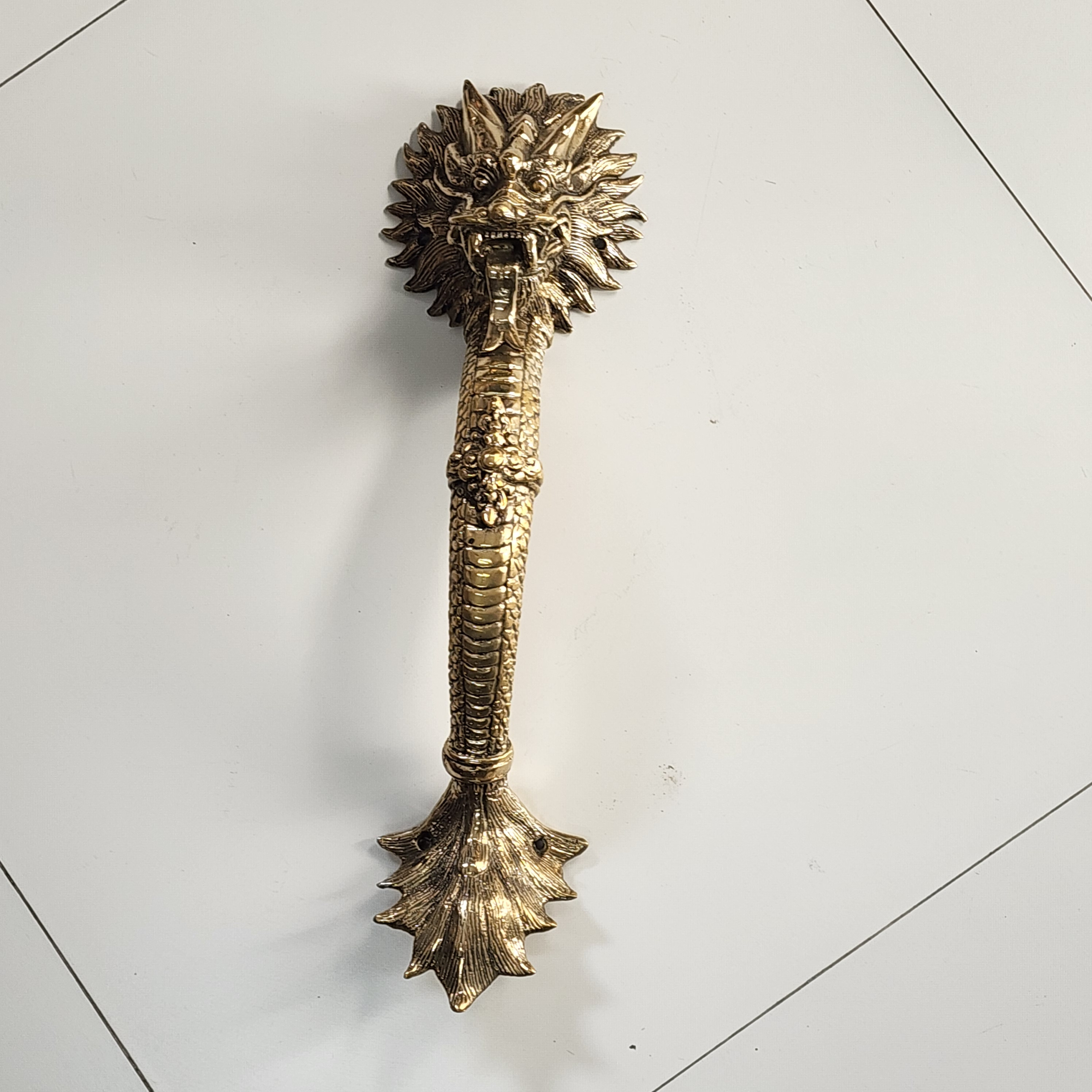 2 Dragon 45cm Brass Door Handle Strong Heavy Hollow Inside - Image 2