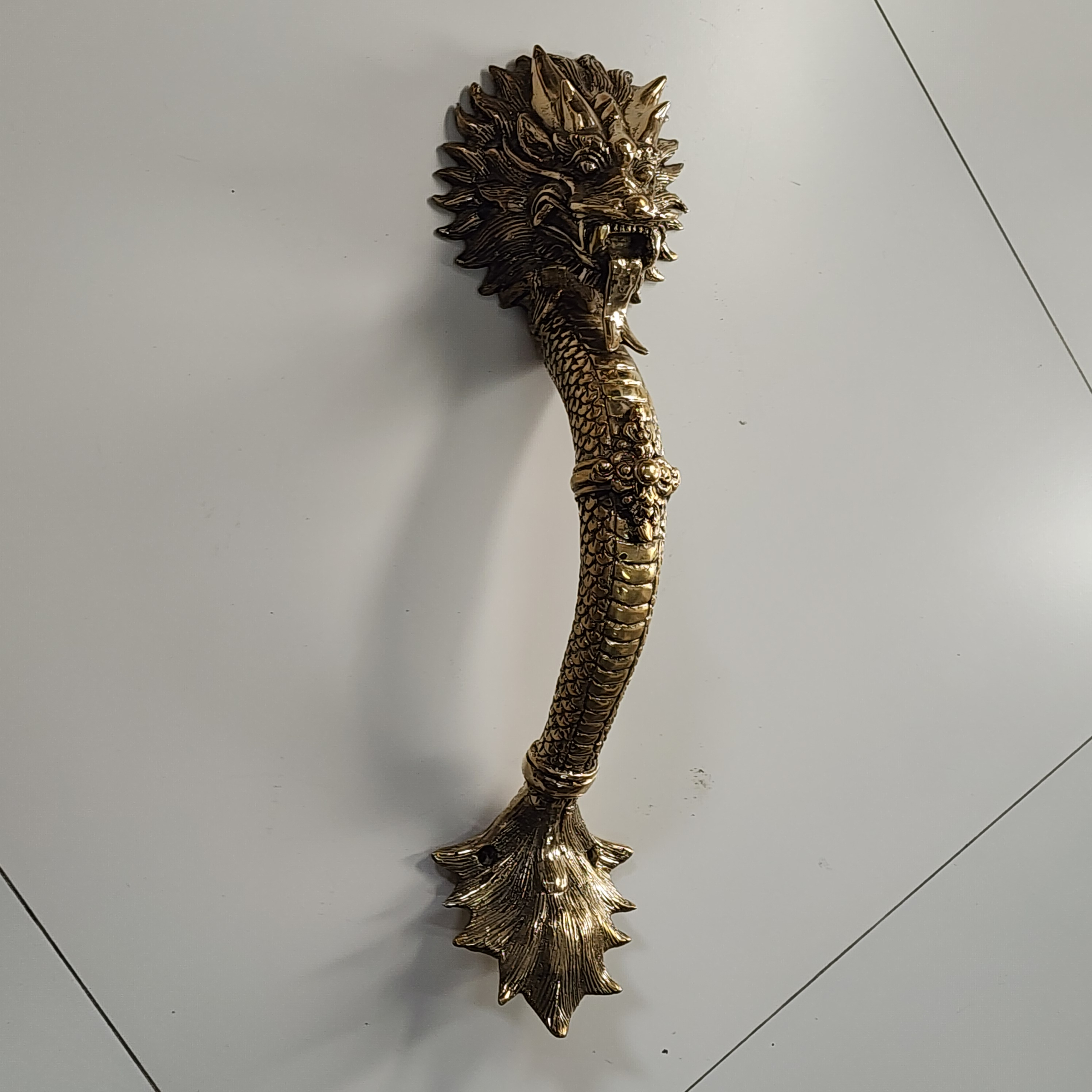 2 Dragon 45cm Brass Door Handle Strong Heavy Hollow Inside - Image 4