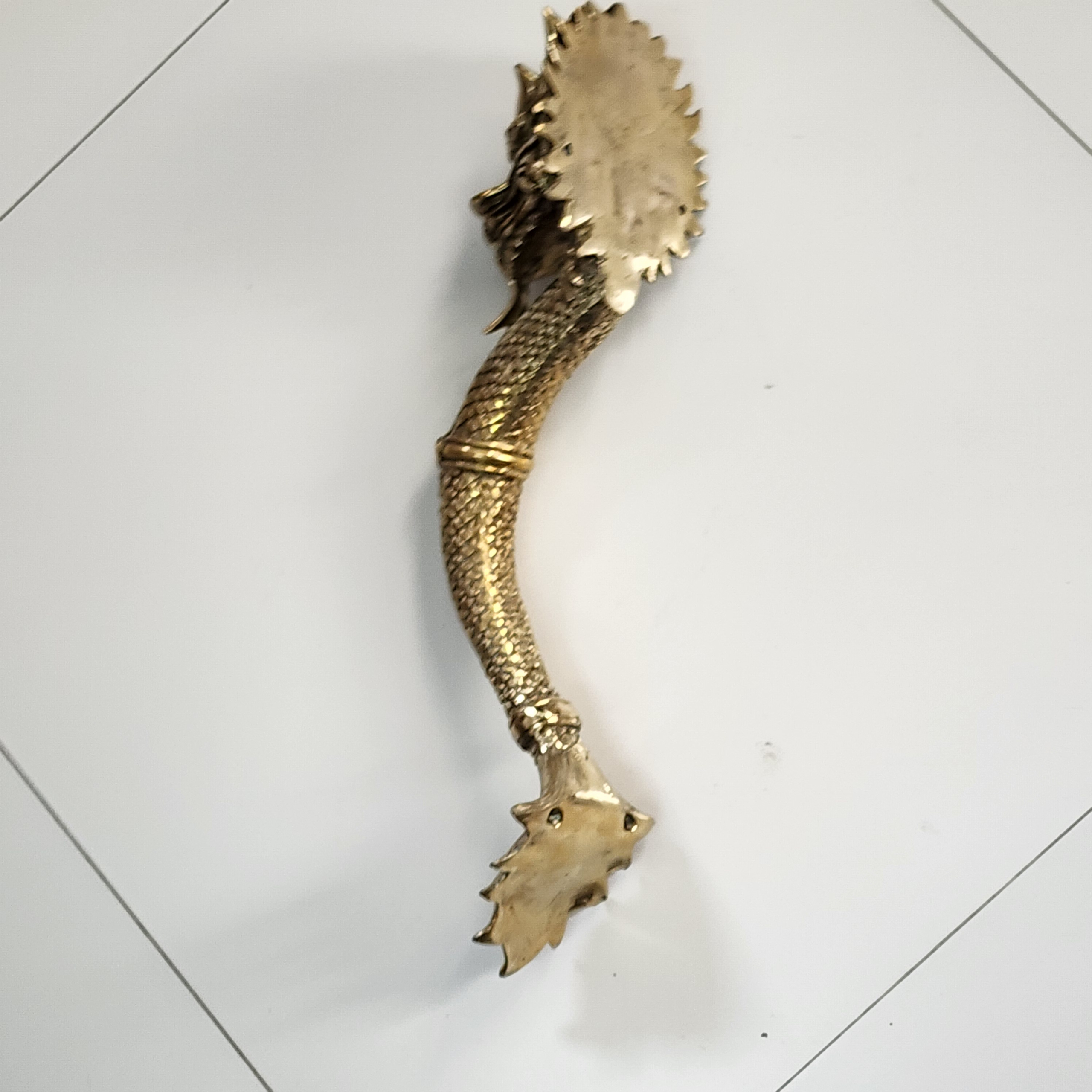 2 Dragon 45cm Brass Door Handle Strong Heavy Hollow Inside - Image 5