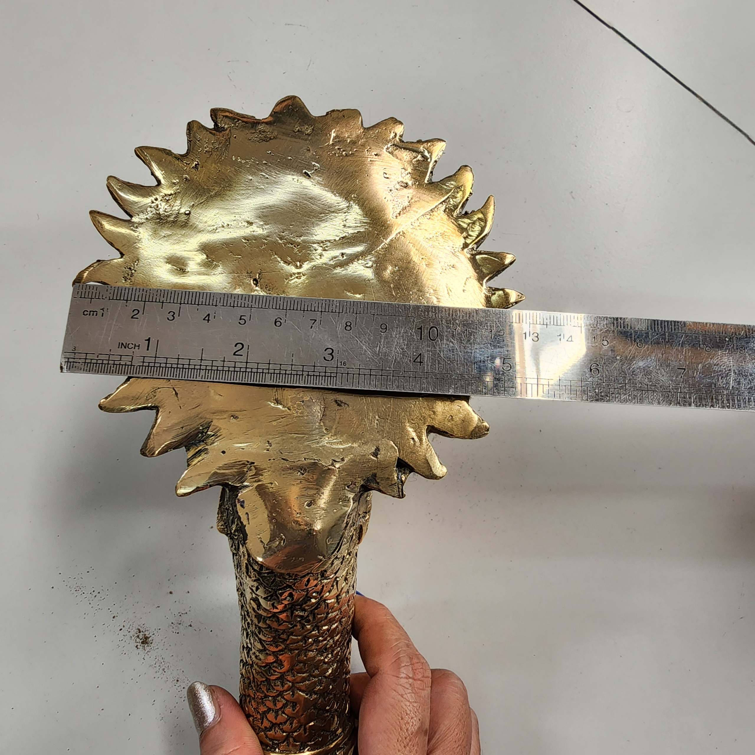 2 Dragon 45cm Brass Door Handle Strong Heavy Hollow Inside - Image 7