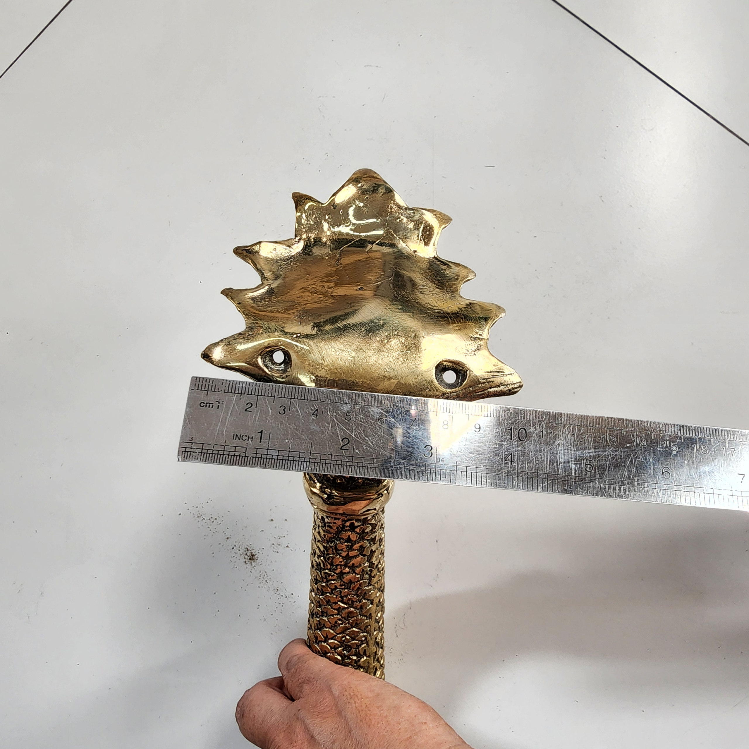 2 Dragon 45cm Brass Door Handle Strong Heavy Hollow Inside - Image 8