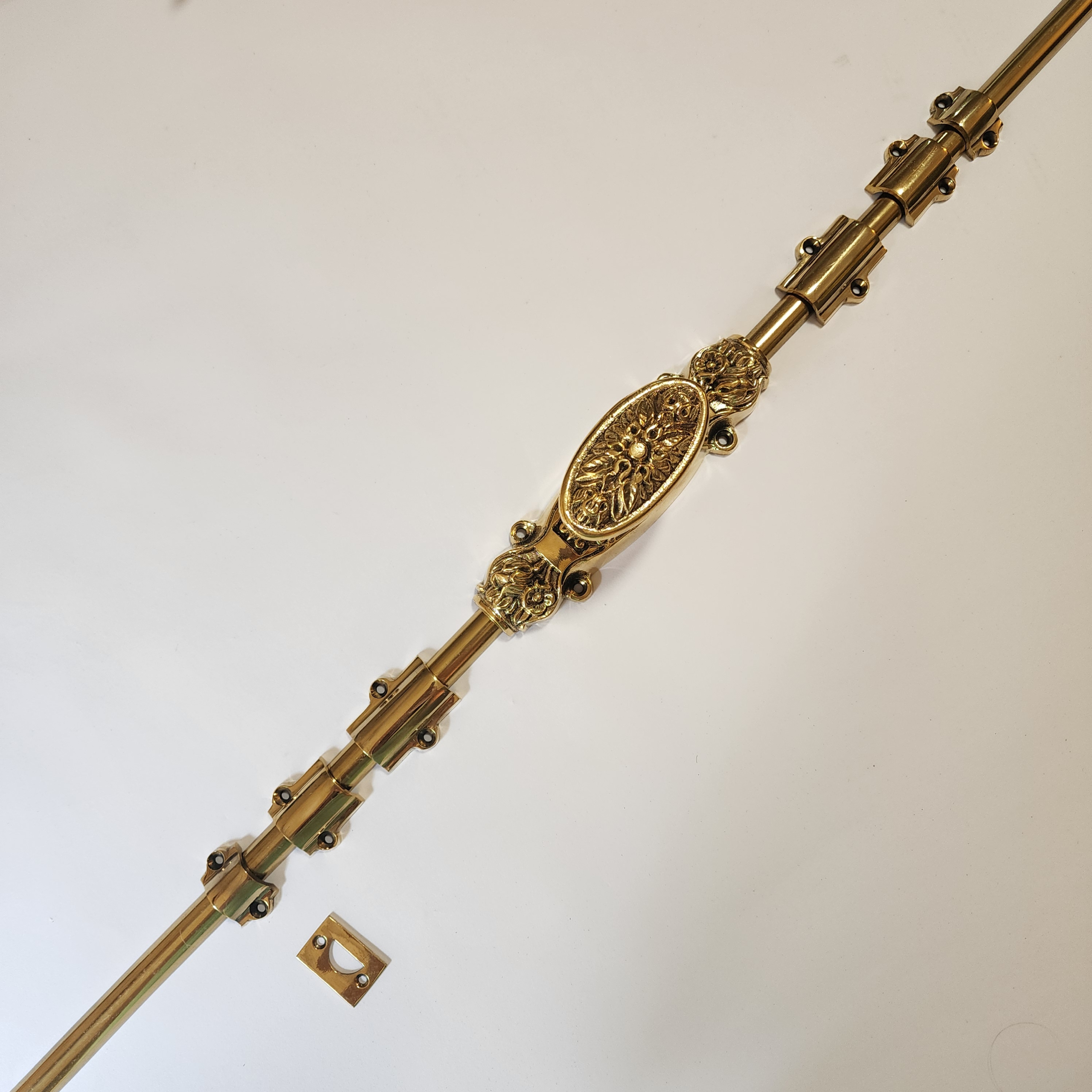 Rose Flower Knob - Cremone Bolt 110" inches total long with Plain Knuckels - Image 3