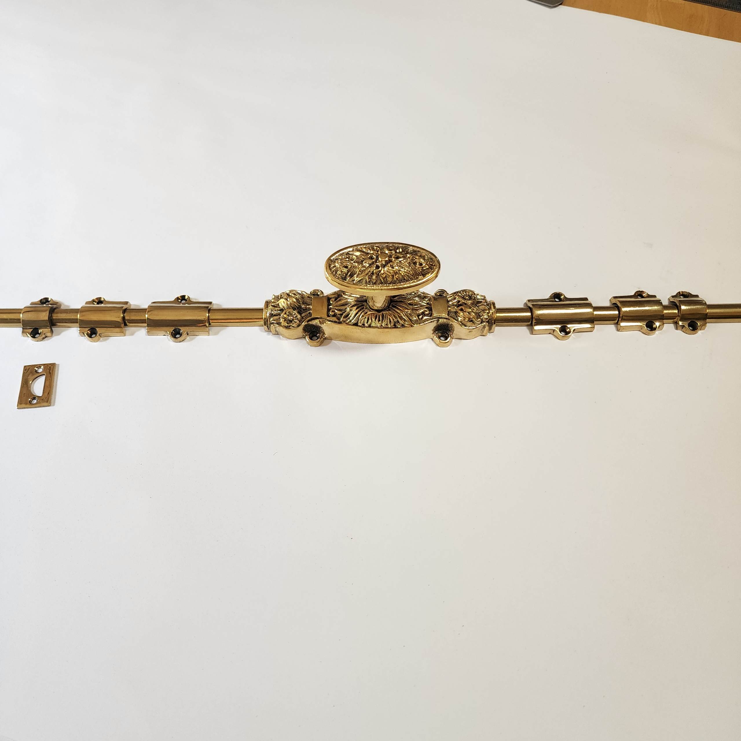 Rose Flower Knob - Cremone Bolt 110" inches total long with Plain Knuckels - Image 4