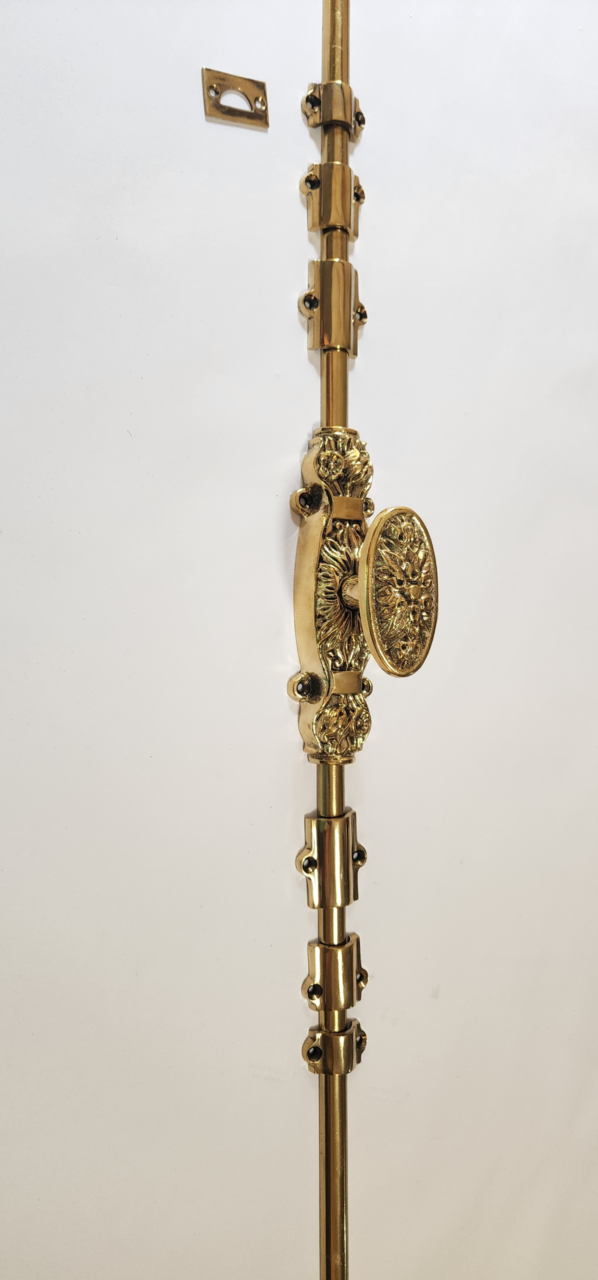 Rose Flower Knob - Cremone Bolt 110" inches total long with Plain Knuckels - Image 5