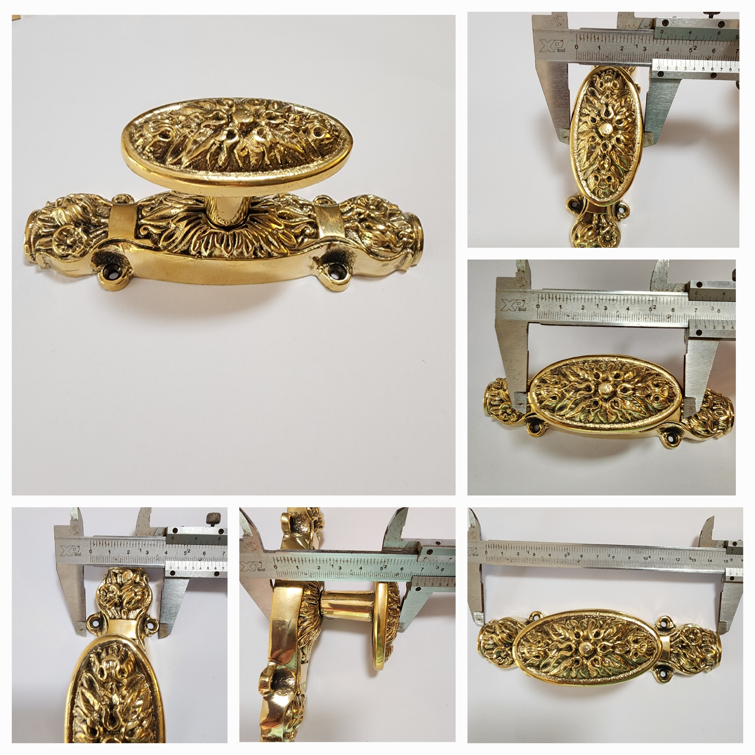 Rose Flower Knob - Cremone Bolt 110" inches total long with Plain Knuckels - Image 7