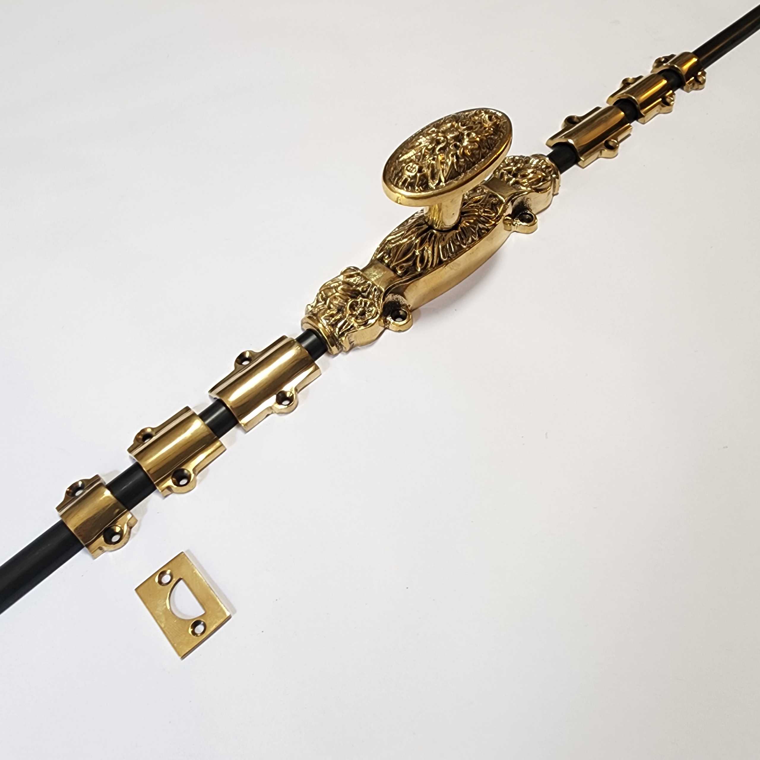 Rose Flower Knob - Cremone Bolt 110" inches total long with Plain Knuckels - Image 9