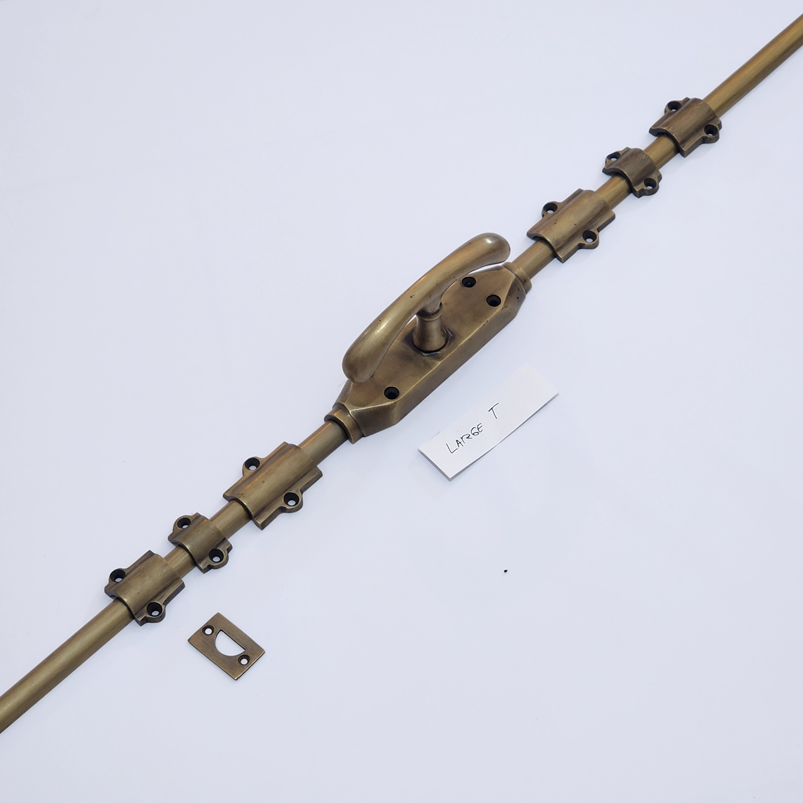 T LARGE Knob Brass Cremone Bolt 110" inches total long - Image 3