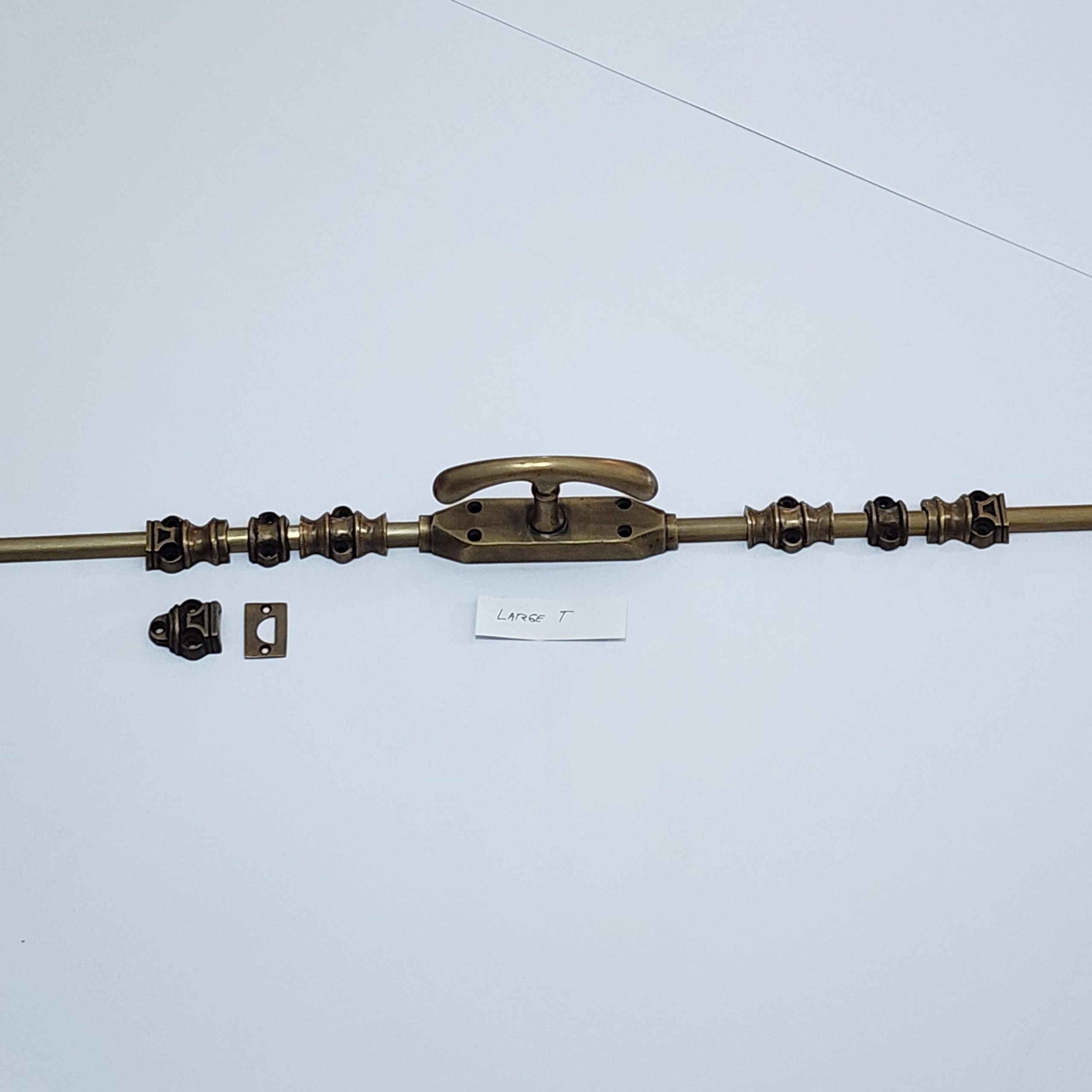 T LARGE Knob Brass Cremone Bolt 110" inches total long - Image 5
