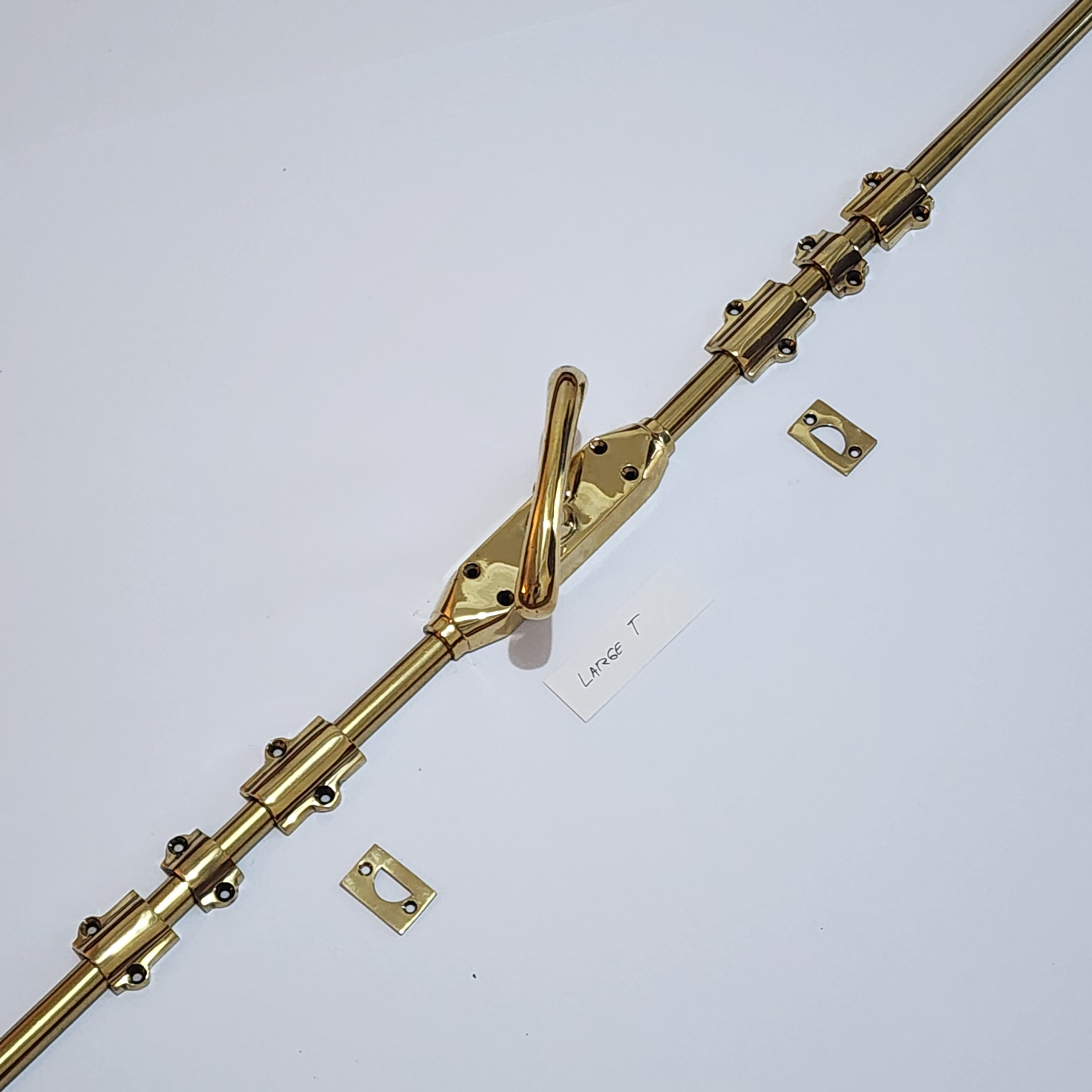 T LARGE Knob Brass Cremone Bolt 110" inches total long - Image 8