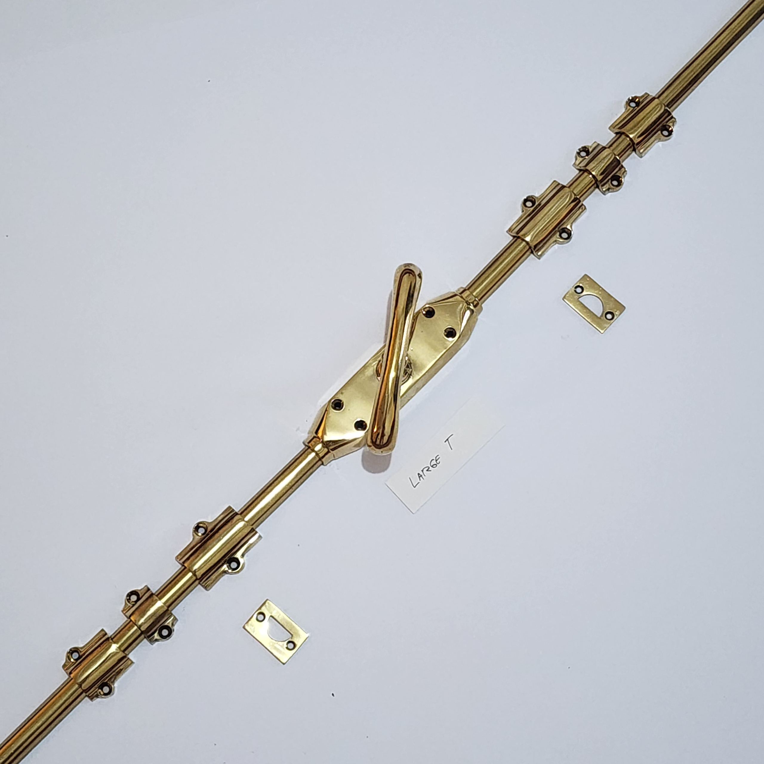 T LARGE Knob Brass Cremone Bolt 110" inches total long