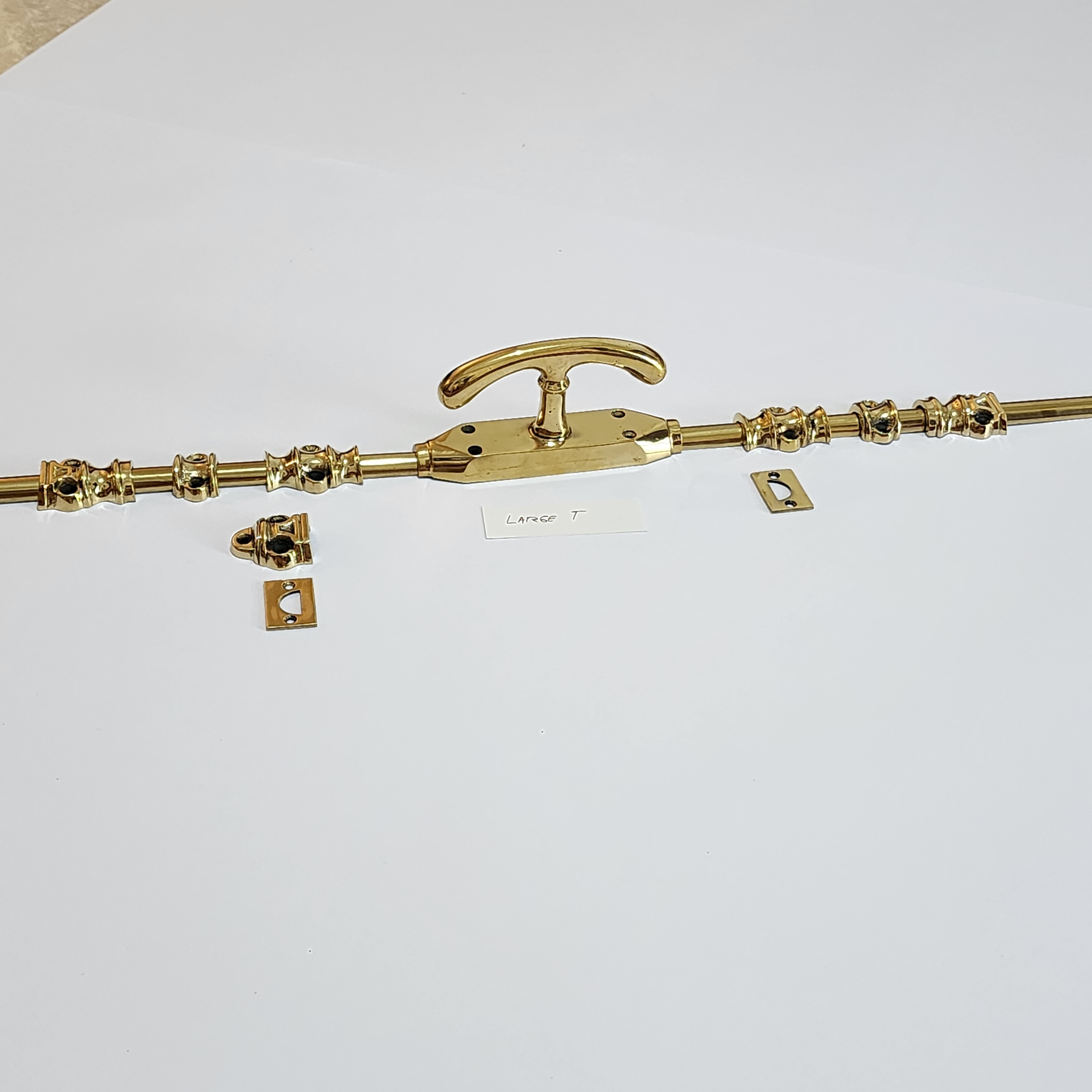 T LARGE Knob Brass Cremone Bolt 110" inches total long - Image 11