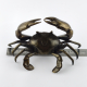 Mud Crab V Statue Brass 24cm wide Home Decoration claw blue swimmer decor decoration hand made Dark Antique