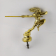 Running Indian Man Statue with Spear 14cm Polished Brass