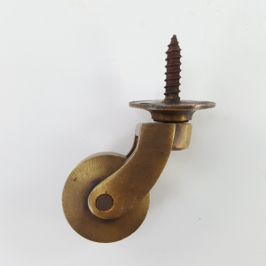 4 Brass Castor Screw 6.5cm high Wheel 3cm strong Chair Table Solid Heavy Brass Old Style Look cast