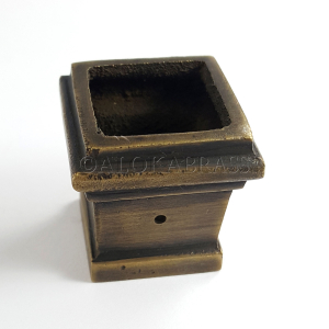 4 Brass Sabot Leg Furniture Cover 3x3cm  Strong Chair Table Solid Heavy Brass Old Style Look cast